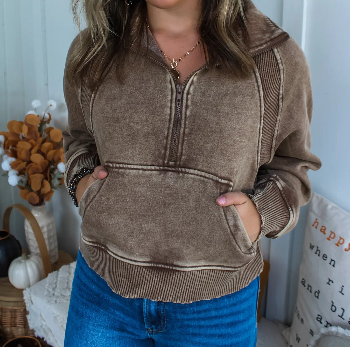 Half Zip Pullover • Cocoa