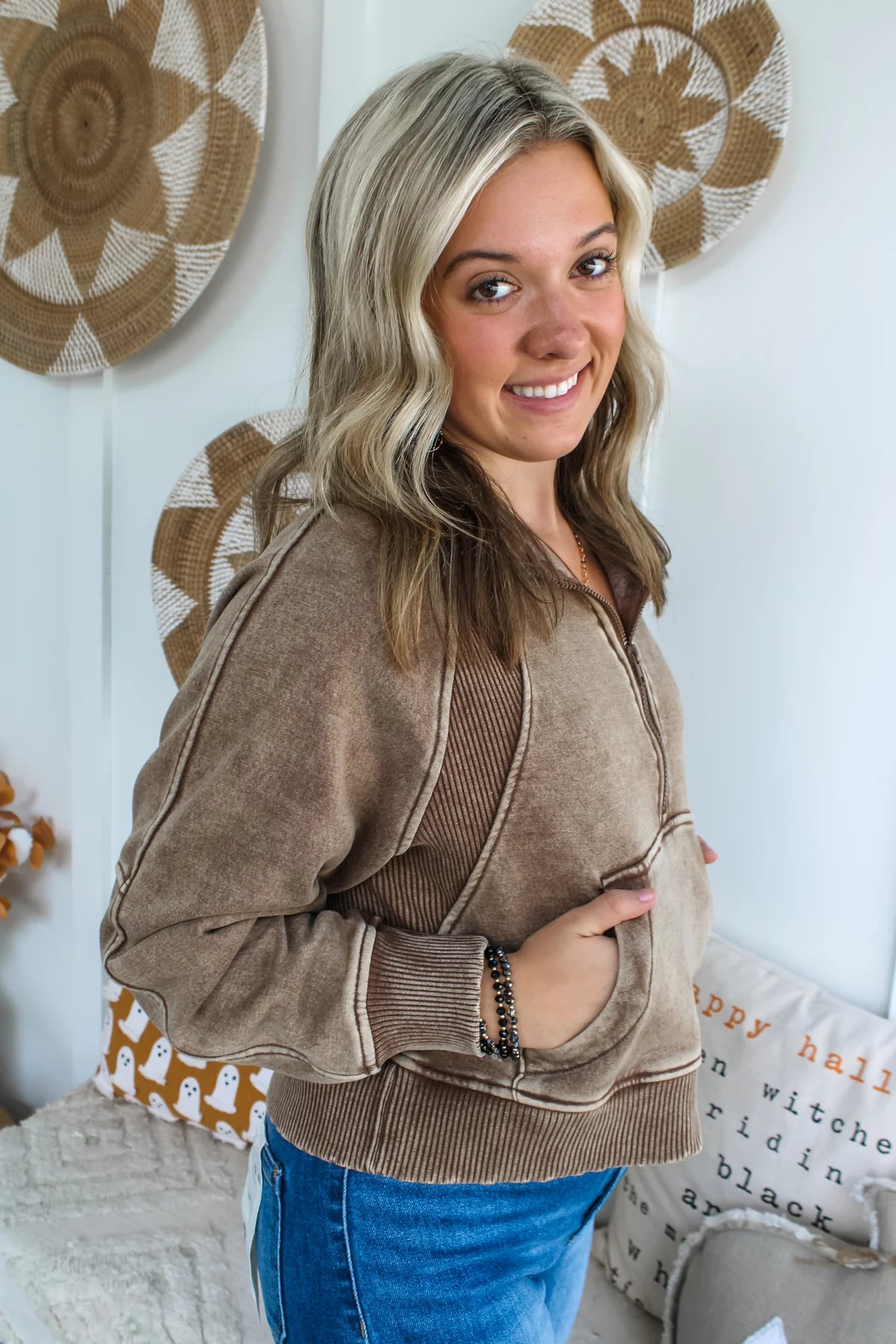 Half Zip Pullover • Cocoa