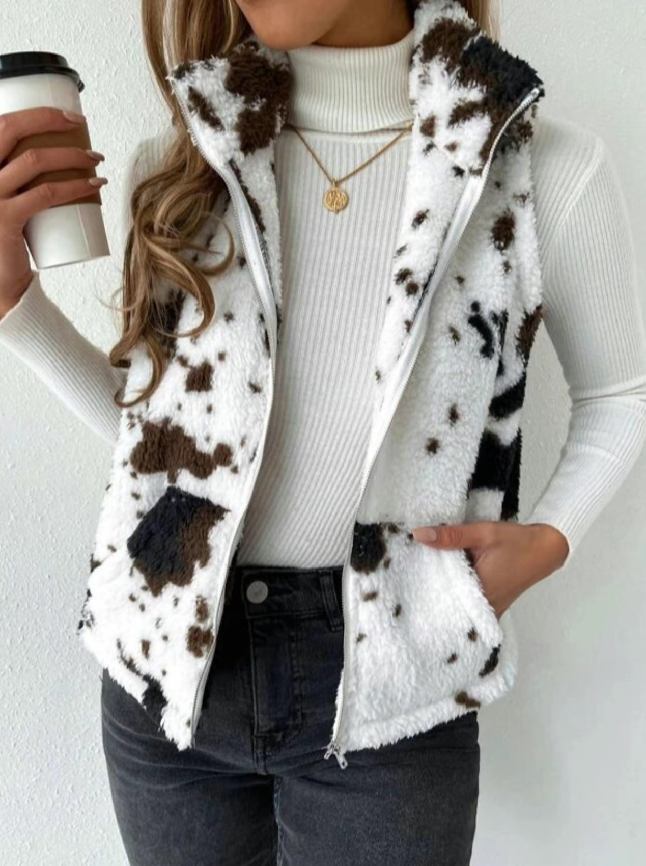 Cow Print Vest