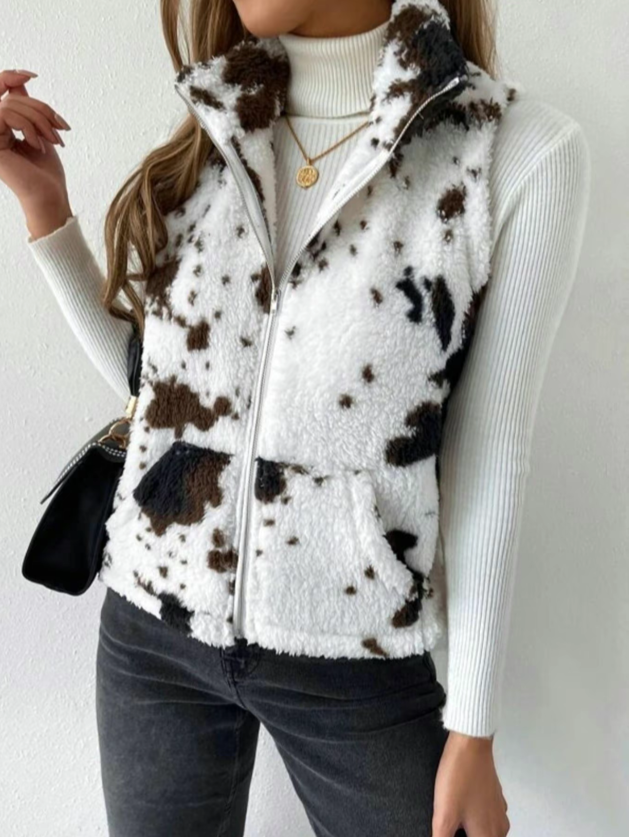 Cow Print Vest